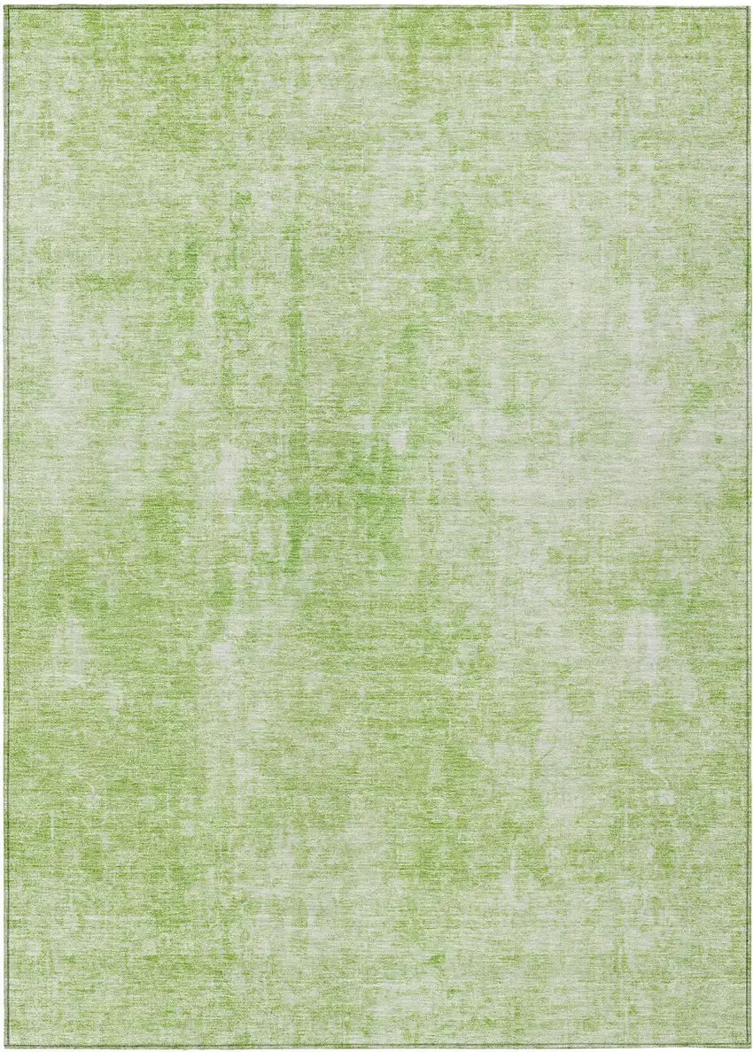 Green Abstract Washable Indoor Outdoor Area Rug Photo 2