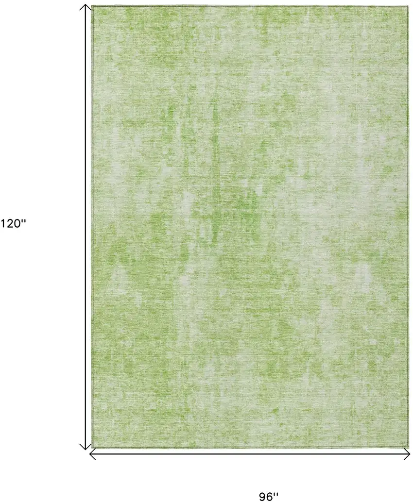 Green Abstract Washable Indoor Outdoor Area Rug Photo 3
