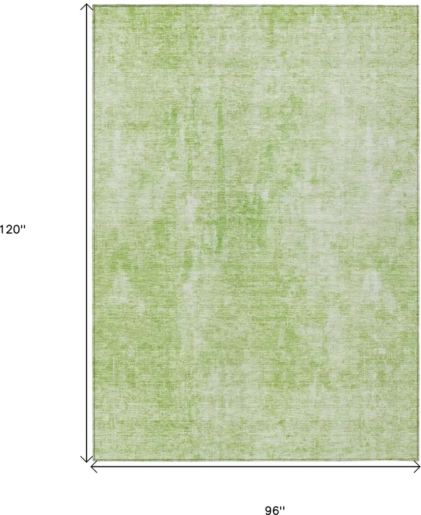 Green Abstract Washable Indoor Outdoor Area Rug Photo 3