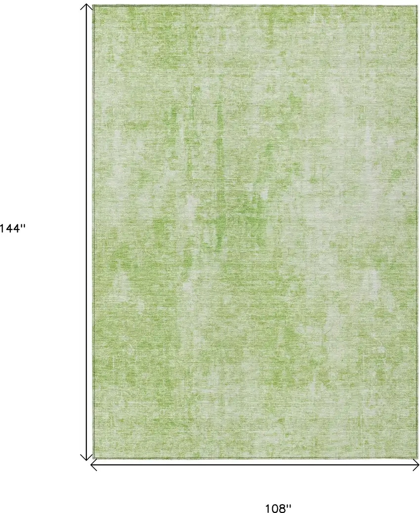 Green Abstract Washable Indoor Outdoor Area Rug Photo 3