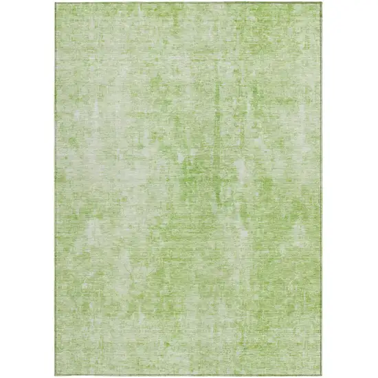 Green Abstract Washable Indoor Outdoor Area Rug Photo 6