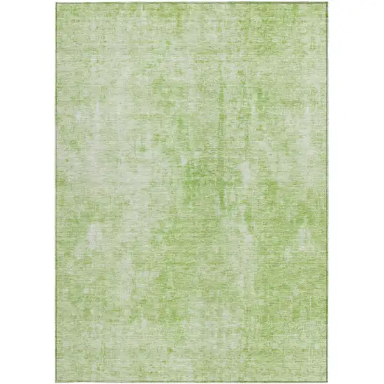 Green Abstract Washable Indoor Outdoor Area Rug Photo 6