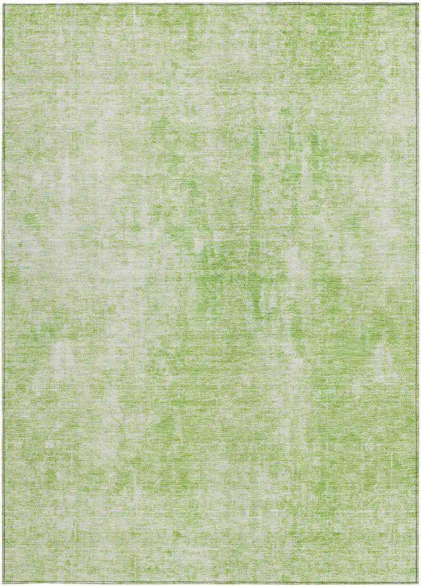 Green Abstract Washable Indoor Outdoor Area Rug Photo 6