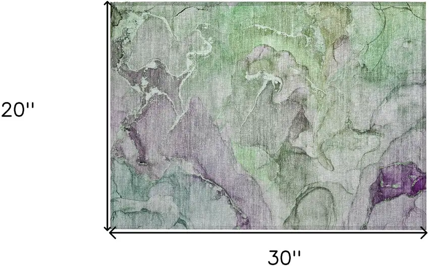 Green Abstract Washable Non Skid Indoor Outdoor Area Rug Photo 8