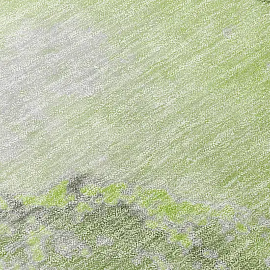 Green Abstract Washable Non Skid Indoor Outdoor Area Rug Photo 8