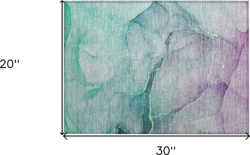 Green Abstract Washable Non Skid Indoor Outdoor Area Rug Photo 3