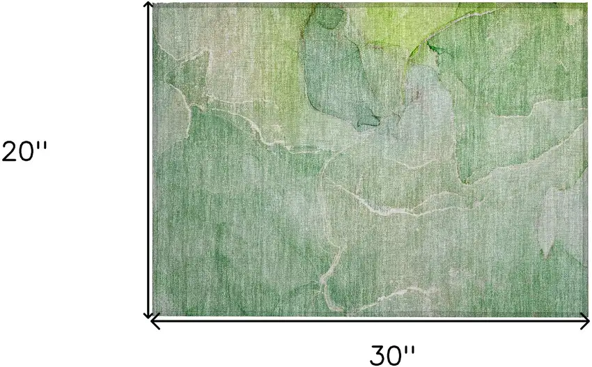 Green Abstract Washable Non Skid Indoor Outdoor Area Rug Photo 3