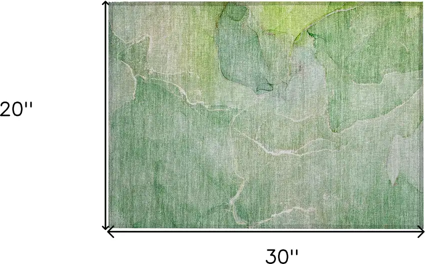 Green Abstract Washable Non Skid Indoor Outdoor Area Rug Photo 3