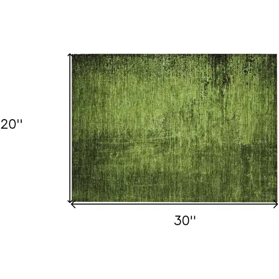 Green Abstract Washable Non Skid Indoor Outdoor Area Rug Photo 9