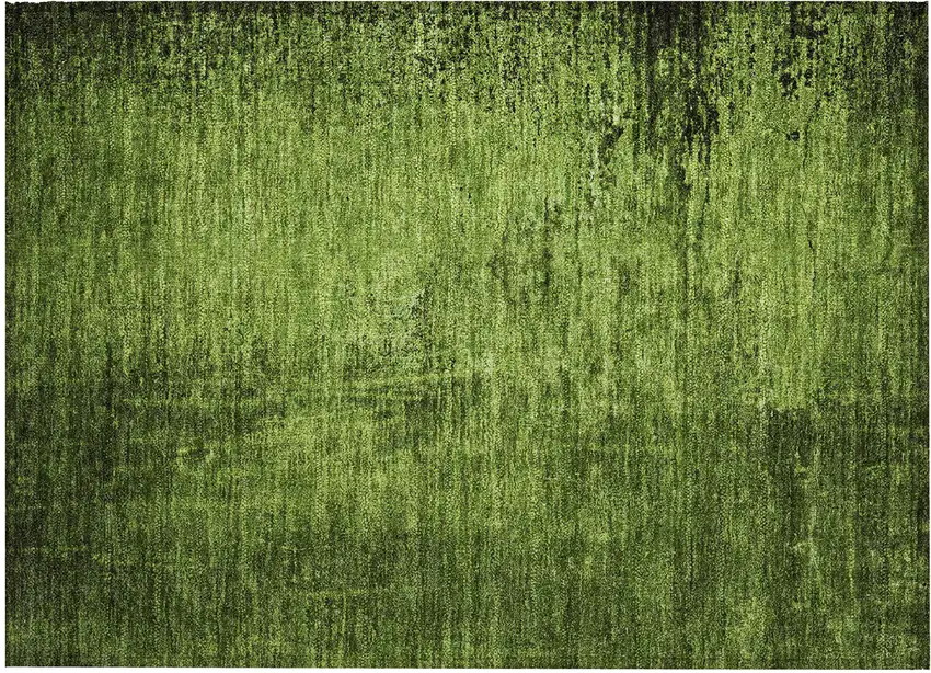 Green Abstract Washable Non Skid Indoor Outdoor Area Rug Photo 1