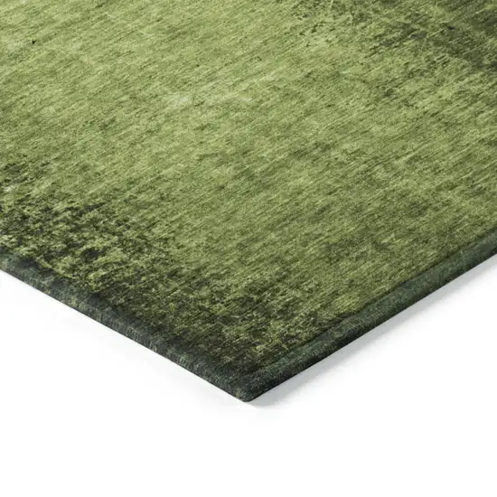 Green Abstract Washable Non Skid Indoor Outdoor Area Rug Photo 6