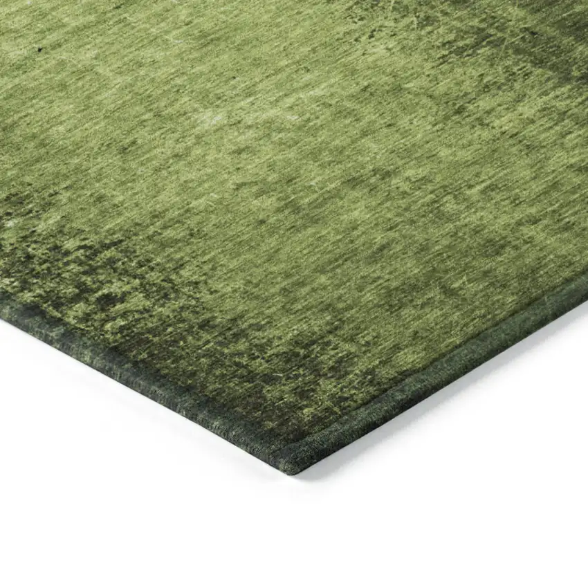 Green Abstract Washable Non Skid Indoor Outdoor Area Rug Photo 6