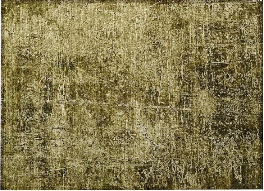 Green Abstract Washable Non Skid Indoor Outdoor Area Rug Photo 5