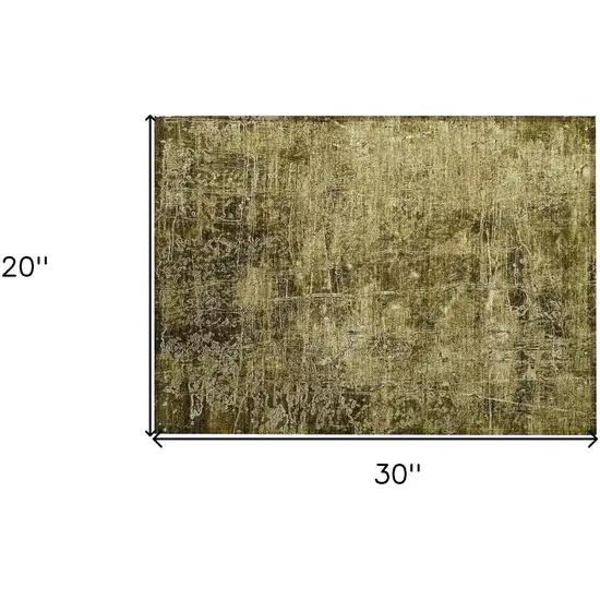 Green Abstract Washable Non Skid Indoor Outdoor Area Rug Photo 3