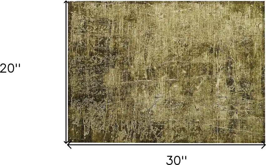 Green Abstract Washable Non Skid Indoor Outdoor Area Rug Photo 3