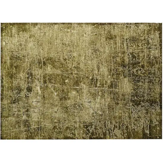 Green Abstract Washable Non Skid Indoor Outdoor Area Rug Photo 4