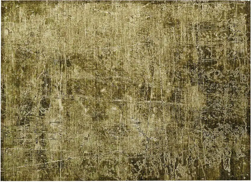 Green Abstract Washable Non Skid Indoor Outdoor Area Rug Photo 4