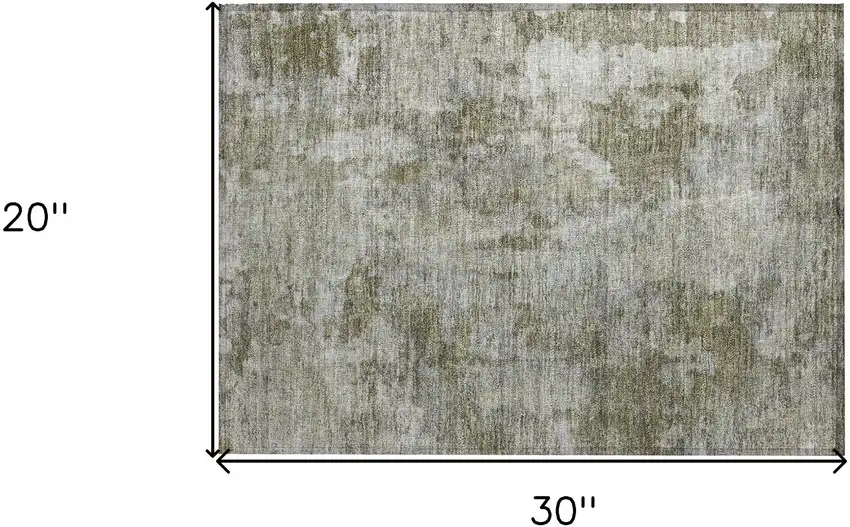 Green Abstract Washable Non Skid Indoor Outdoor Area Rug Photo 3