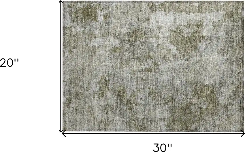 Green Abstract Washable Non Skid Indoor Outdoor Area Rug Photo 3