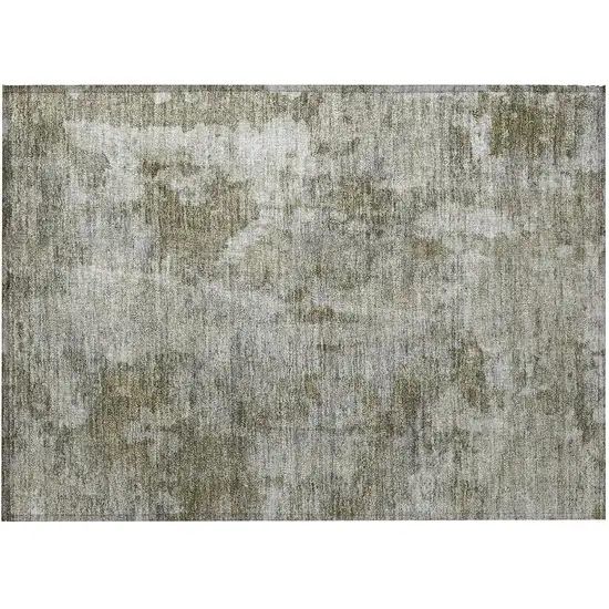 Green Abstract Washable Non Skid Indoor Outdoor Area Rug Photo 5