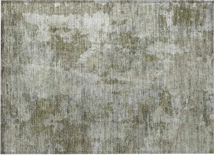 Green Abstract Washable Non Skid Indoor Outdoor Area Rug Photo 5