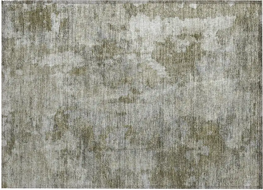 Green Abstract Washable Non Skid Indoor Outdoor Area Rug Photo 2