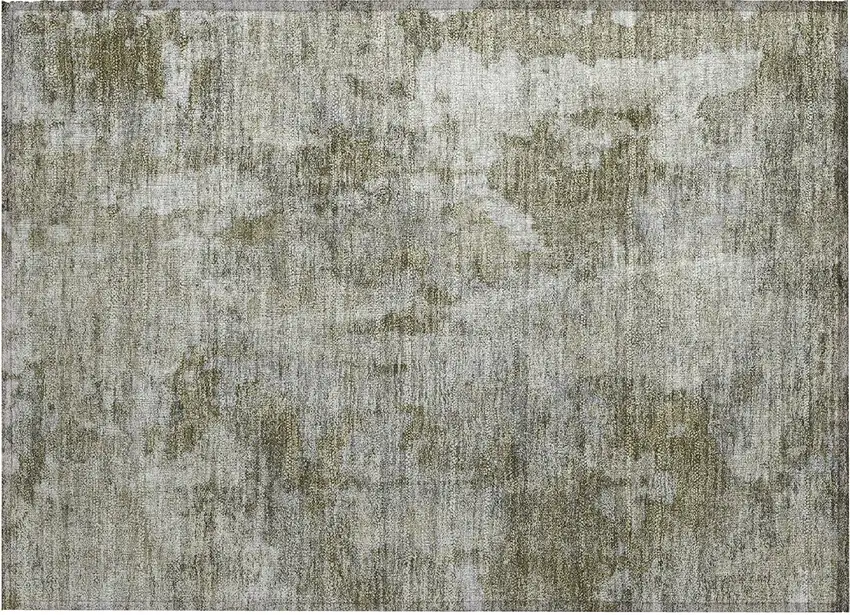 Green Abstract Washable Non Skid Indoor Outdoor Area Rug Photo 2