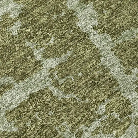 Green Abstract Washable Non Skid Indoor Outdoor Area Rug Photo 8