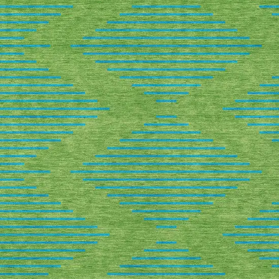 Green And Aqua Geometric Washable Indoor Outdoor Area Rug Photo 6