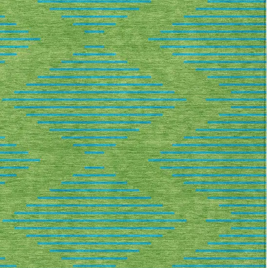 Green And Aqua Geometric Washable Indoor Outdoor Area Rug Photo 6