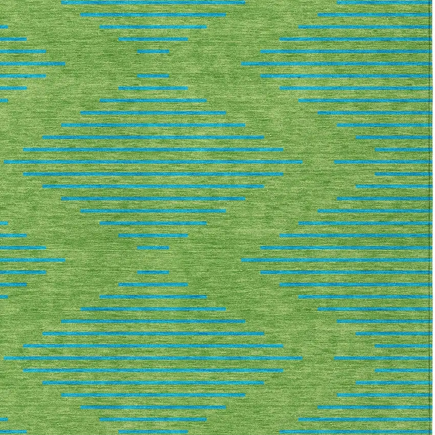 Green And Aqua Geometric Washable Indoor Outdoor Area Rug Photo 6