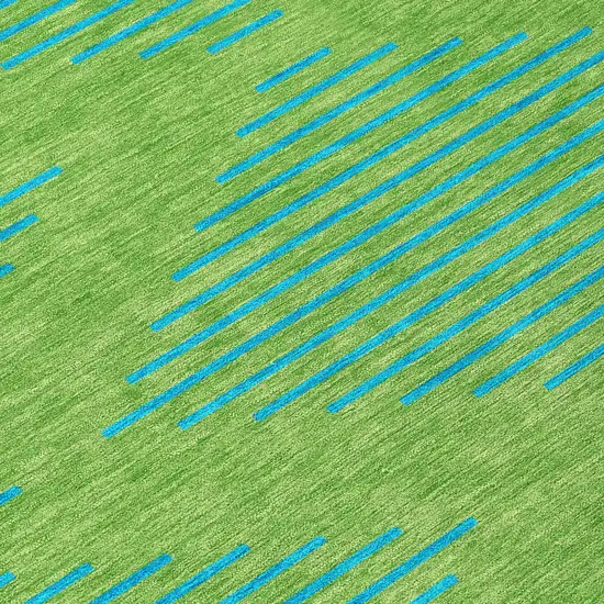 Green And Aqua Geometric Washable Indoor Outdoor Area Rug Photo 5