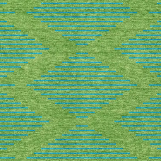 Green And Aqua Geometric Washable Indoor Outdoor Area Rug Photo 6