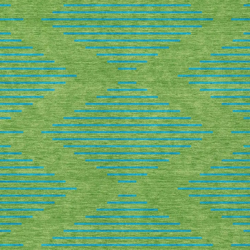 Green And Aqua Geometric Washable Indoor Outdoor Area Rug Photo 6