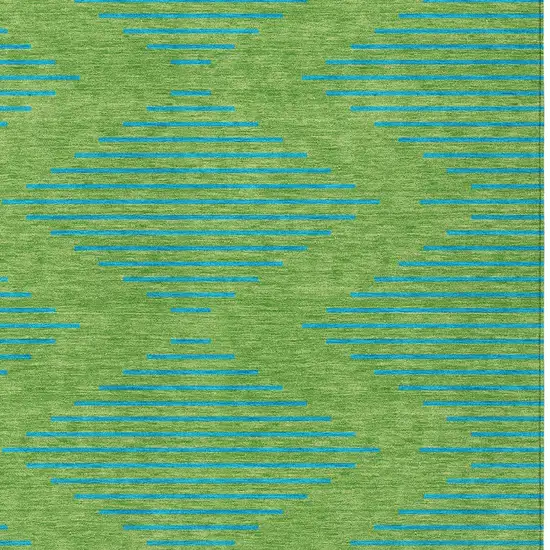 Green And Aqua Geometric Washable Indoor Outdoor Area Rug Photo 6