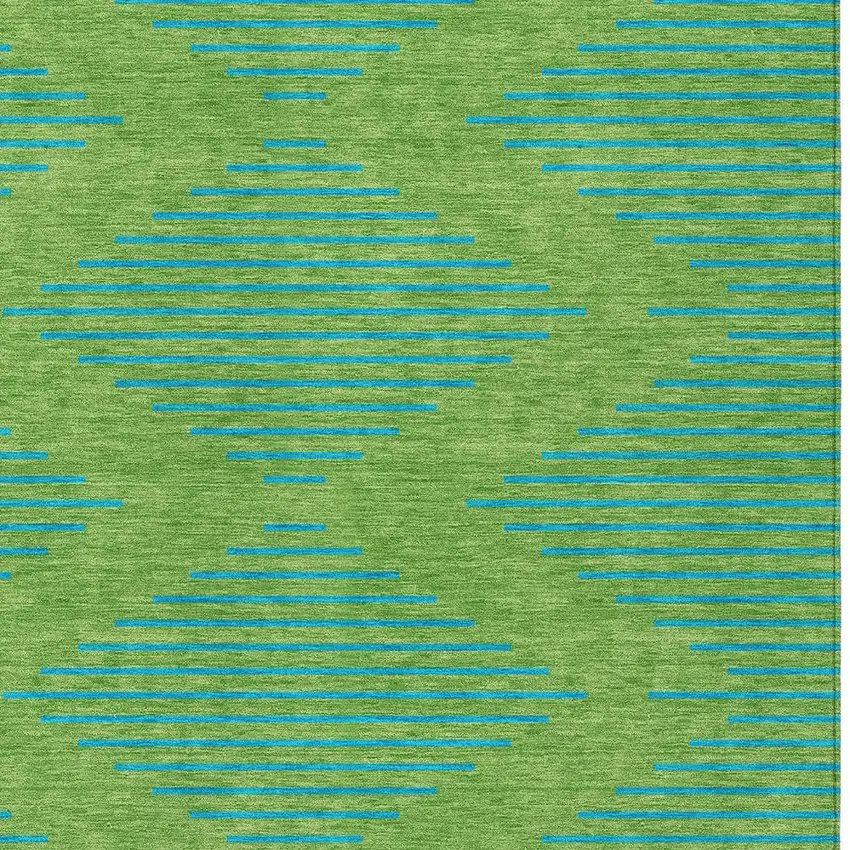 Green And Aqua Geometric Washable Indoor Outdoor Area Rug Photo 6