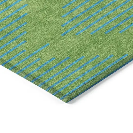 Green And Aqua Geometric Washable Indoor Outdoor Area Rug Photo 4