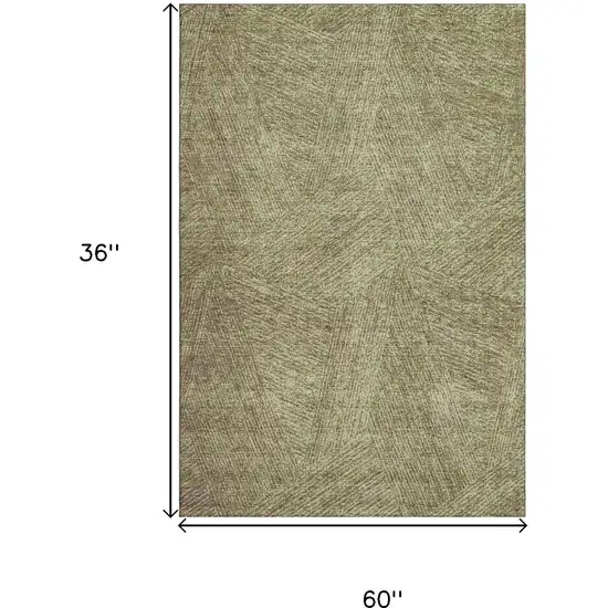 Green And Beige Abstract Washable Area Rug With UV Protection Photo 9