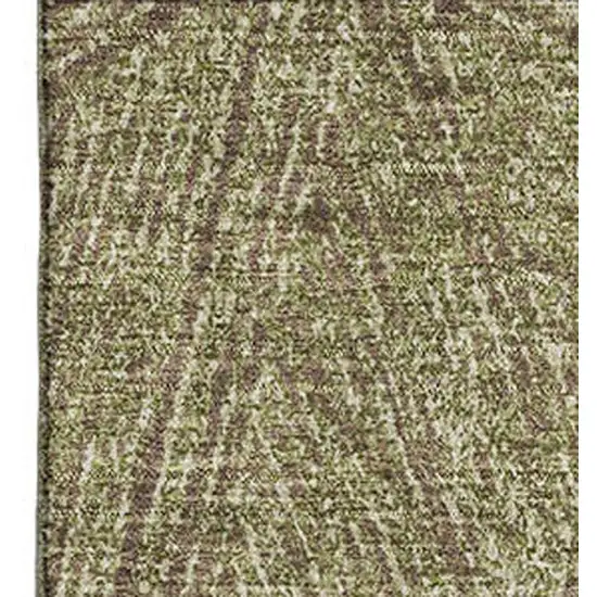 Green And Beige Abstract Washable Area Rug With UV Protection Photo 3