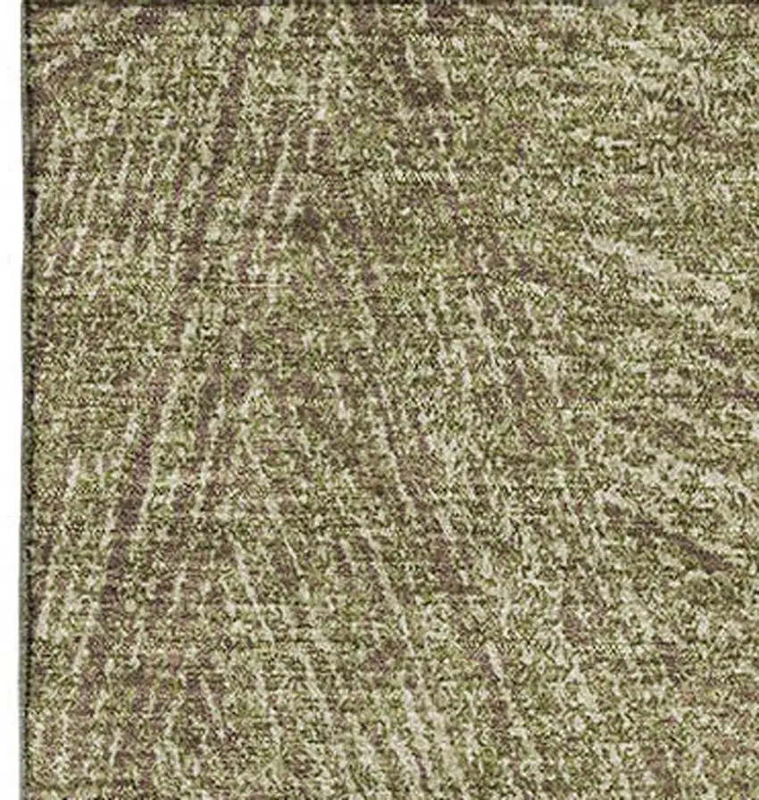 Green And Beige Abstract Washable Area Rug With UV Protection Photo 4