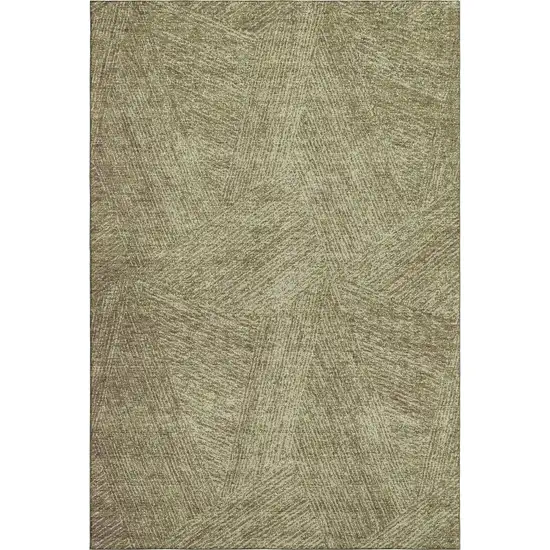 Green And Beige Abstract Washable Area Rug With UV Protection Photo 3