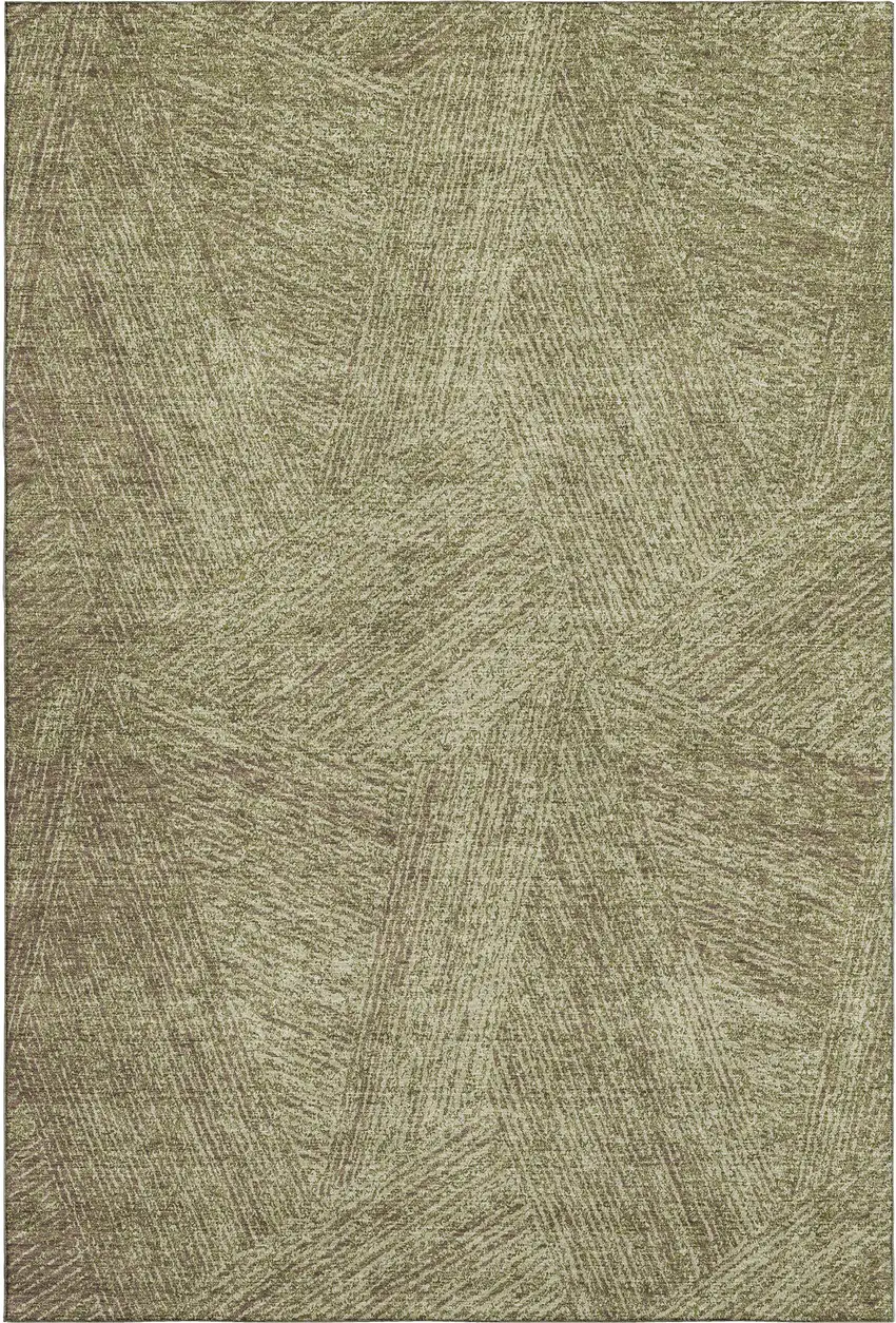 Green And Beige Abstract Washable Area Rug With UV Protection Photo 3