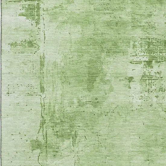 Green And Beige Abstract Washable Area Rug With UV Protection Photo 2