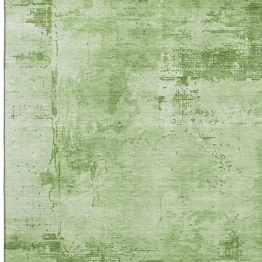 Green And Beige Abstract Washable Area Rug With UV Protection Photo 3
