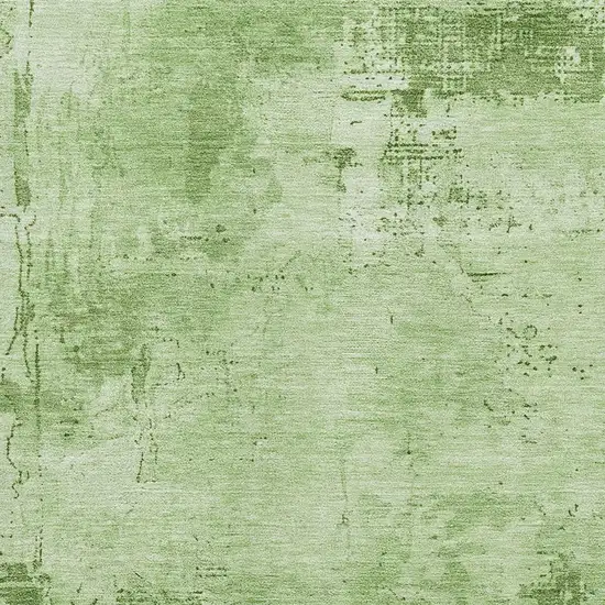 Green And Beige Abstract Washable Area Rug With UV Protection Photo 2