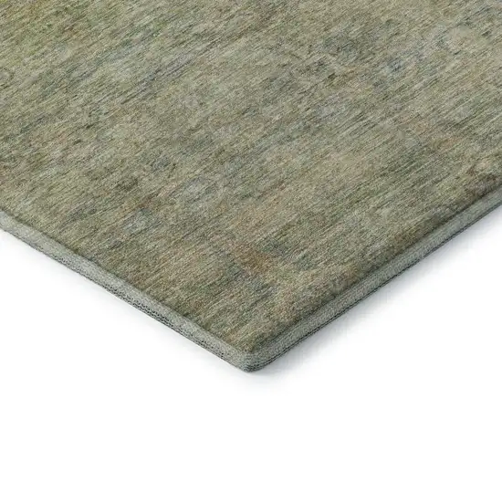 Green And Beige Abstract Washable Area Rug With UV Protection Photo 7