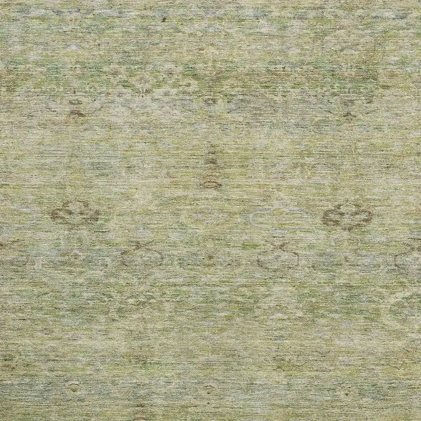 Green And Beige Abstract Washable Area Rug With UV Protection Photo 3