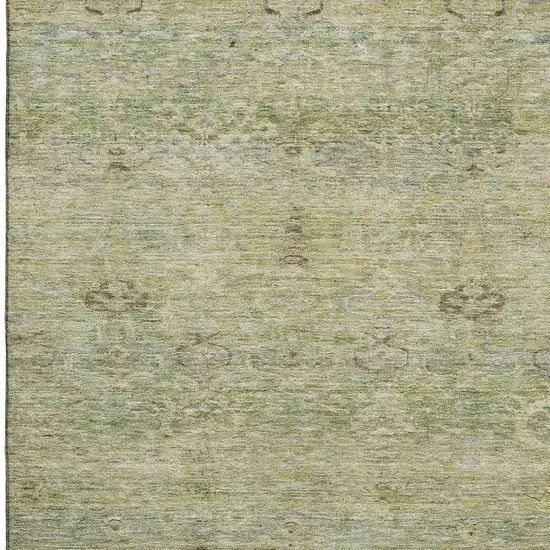 Green And Beige Abstract Washable Area Rug With UV Protection Photo 3