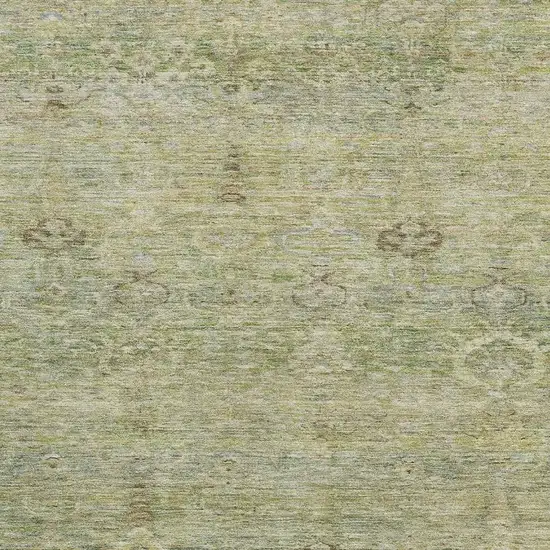 Green And Beige Abstract Washable Area Rug With UV Protection Photo 3