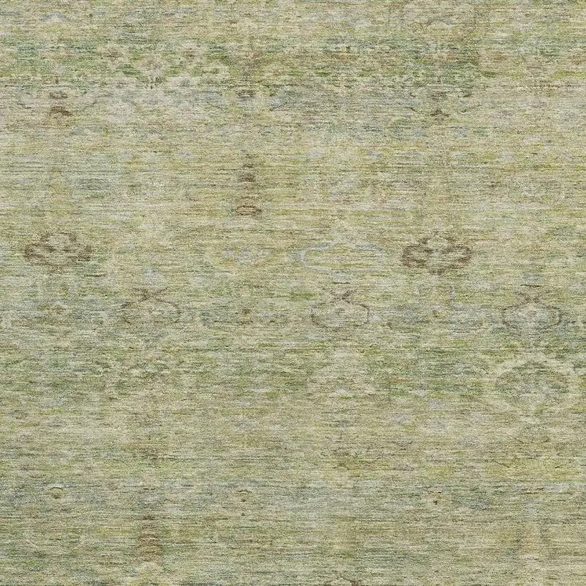 Green And Beige Abstract Washable Area Rug With UV Protection Photo 3